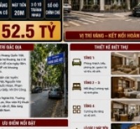 BÁN BIỆT THỰ HOÀNG QUỐC VIỆT - CẦU GIẤY - LÔ GÓC 2 MẶT TIỀN, VỈA HÈ, 3 Ô TÔ TRÁNH - 130M2 - 4 TẦNG - MT 20M - 52.5 TỶ