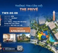 BÁN CĂN HỘ 1 PHÒNG NGỦ VIEW SÔNG – THE PRIVÉ.
Chỉ 10% ký Hợp đồng mua bán.