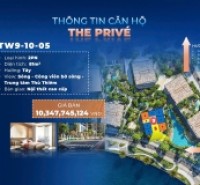 Bán căn hộ 2 PN dự án The Prive trung tâm quận 2 view ba mặt giáp sông. chỉ 10% ký Hợp đồng mua bán