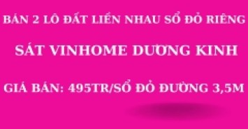bán đất sổ đỏ chính chủ giá siêu rẻ nằm ngay trung tâm phát triển kinh tế quận Dương Kinh- Hải Phòng 495tr/ sổ đỏ