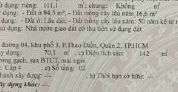 Bán nhà phố thảo điền quận 2
