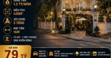 BÁN BIỆT THỰ LÁNG HẠ - ĐỐNG ĐA - LÔ GÓC - Ô TÔ - 430 M2 - MT 16M - XÂY BUILDING 9 TẦNG KD ĐỈNH - 79 TỶ