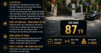 BÁN BIỆT THỰ KĐT NGHĨA ĐÔ - CẦU GIẤY - 2 MẶT ĐƯỜNG, Ô TÔ TRÁNH - KINH DOANH ĐỈNH - 140M2 - MT 7M - 87 TỶ