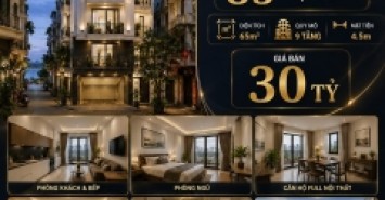 BÁN TÒA APARTMENT TỪ HOA - TÂY HỒ - THANG MÁY - GẦN HỒ TÂY - DÒNG TIỀN 85 TRIỆU/THÁNG - 65M2 - 9 TẦNG - 30 TỶ
