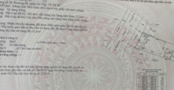 Đất MT 66 Đường số 18, Phường 8, Gò Vấp, MT 12m, 7,6x26m, Cn 197,6 m2, 21,5 tỷ TL