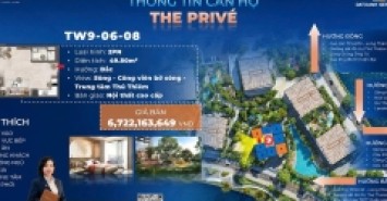 BÁN CĂN HỘ 1 PHÒNG NGỦ VIEW SÔNG – THE PRIVÉ.
Chỉ 10% ký Hợp đồng mua bán.