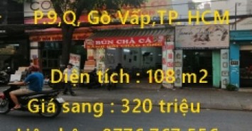 CẦN SANG NHƯỢNG MẶT BẰNG KINH DOANH Lê Văn Thọ, Phường 9,quận Gò Vấp,TP Hồ Chí Minh