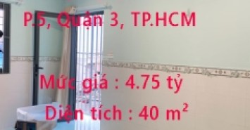 Cần Bán nhà riêng mặt tiền NB Nguyễn Sơn Hà, P5, Quận 3.TP.Hồ Chí Minh