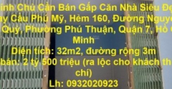 Chính Chủ Cần Bán Gấp Căn Nhà Siêu Đẹp ngay Cầu Phú Mỹ quận 7, TPHCM