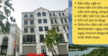 Bán lỗ đậm - Nhà phố Manhattan Vinhomes Q9 - DT: 162m2 1 trệt 4 lầu - Bán lỗ 6 tỷ