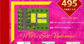 Gia đình cần bán nhanh lô đất có bãi đỗ xe rộng 200m2 nằm tiếp giáp với trục đường lớn. nằm ngay trung tâm phường Hòa Nghĩa, quận Dương Kinh giá rẻ 495Tr/Lô.